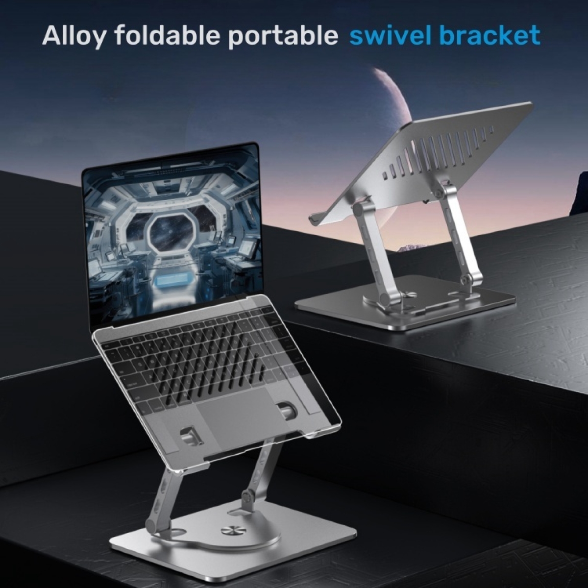 Πτυσσόμενη Βάση Laptop & Tablet Ρυθμιζόμενη με Περιστροφή 360° J25 - Image 5