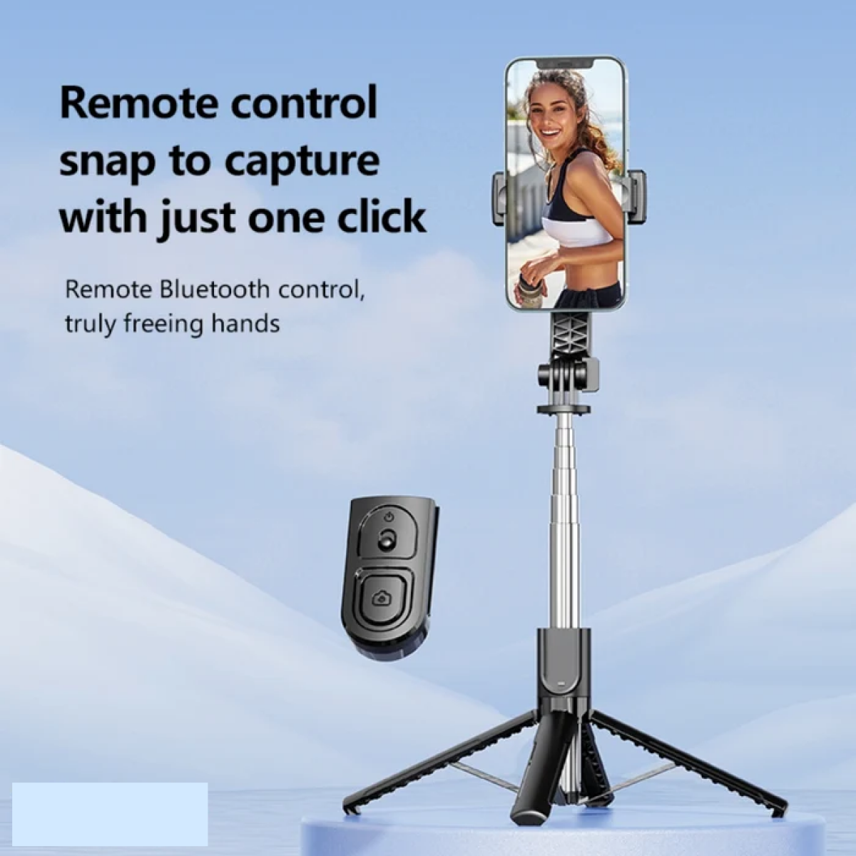 Selfie Stick 3 σε 1 με Τρίποδο, Ασύρματο Χειριστήριο και Περιστροφή 360° C18 - Image 3