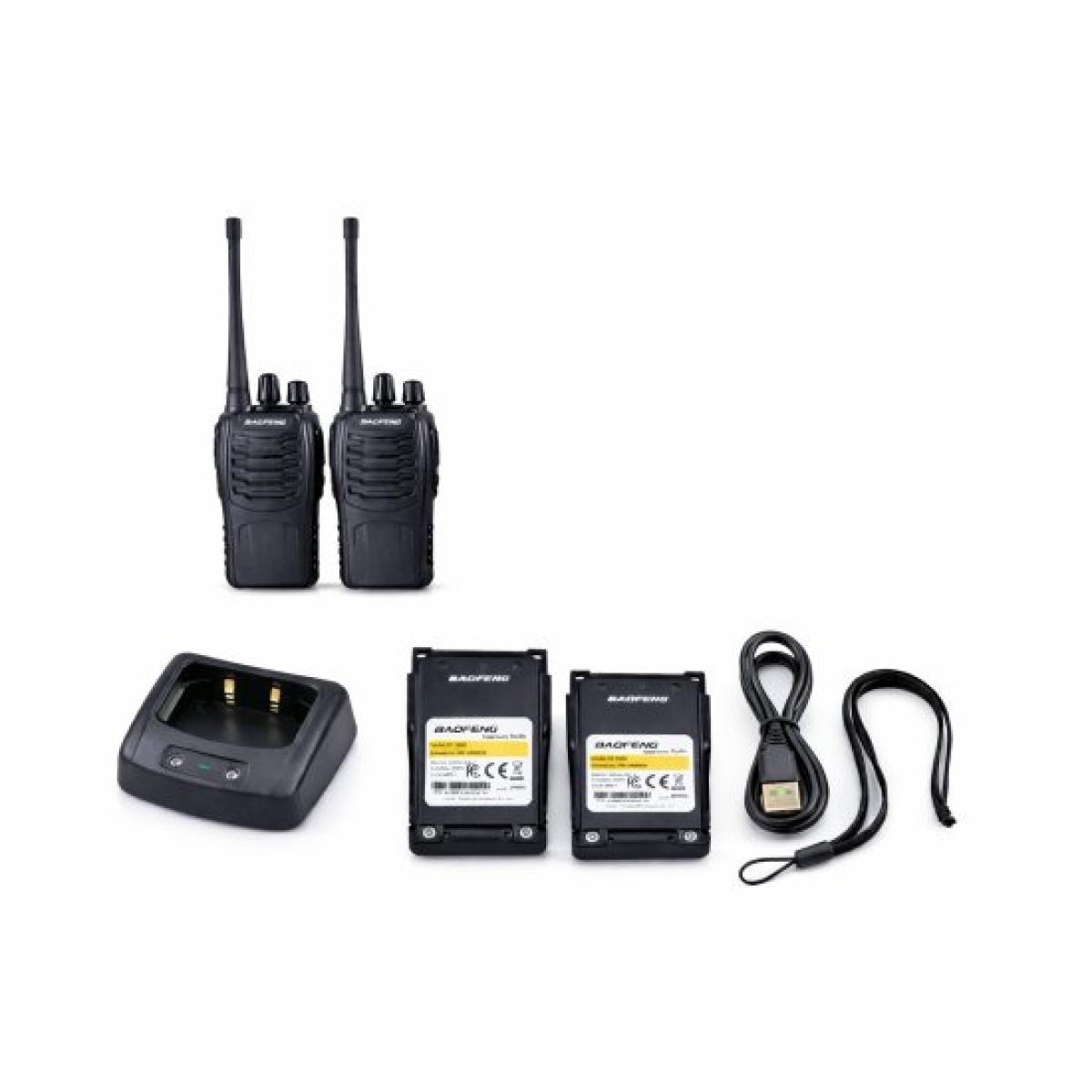 Σετ 2 Ασύρματοι Πομποδέκτες UHF 5W USB Μαύροι Baofeng BF-999S - Image 2