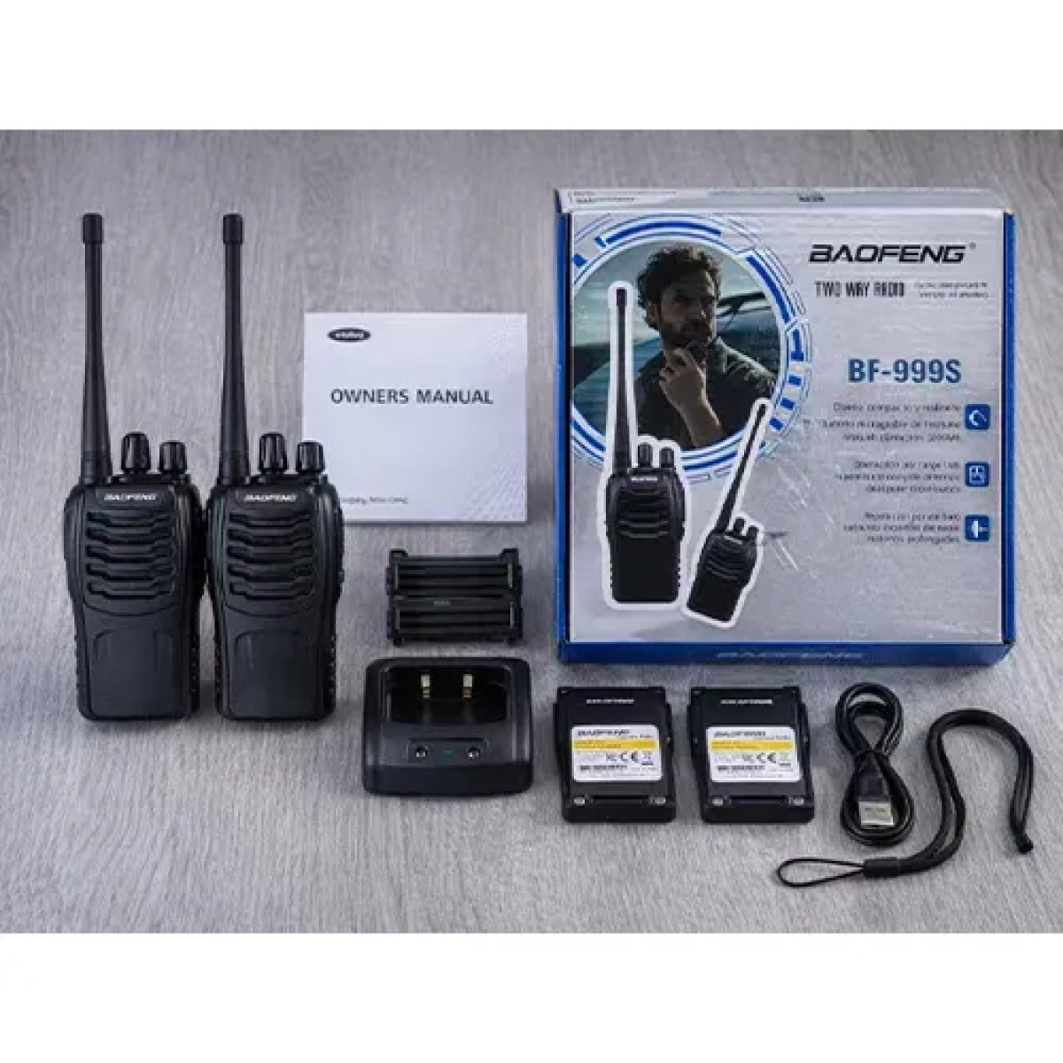 Σετ 2 Ασύρματοι Πομποδέκτες UHF 5W USB Μαύροι Baofeng BF-999S - Image 3