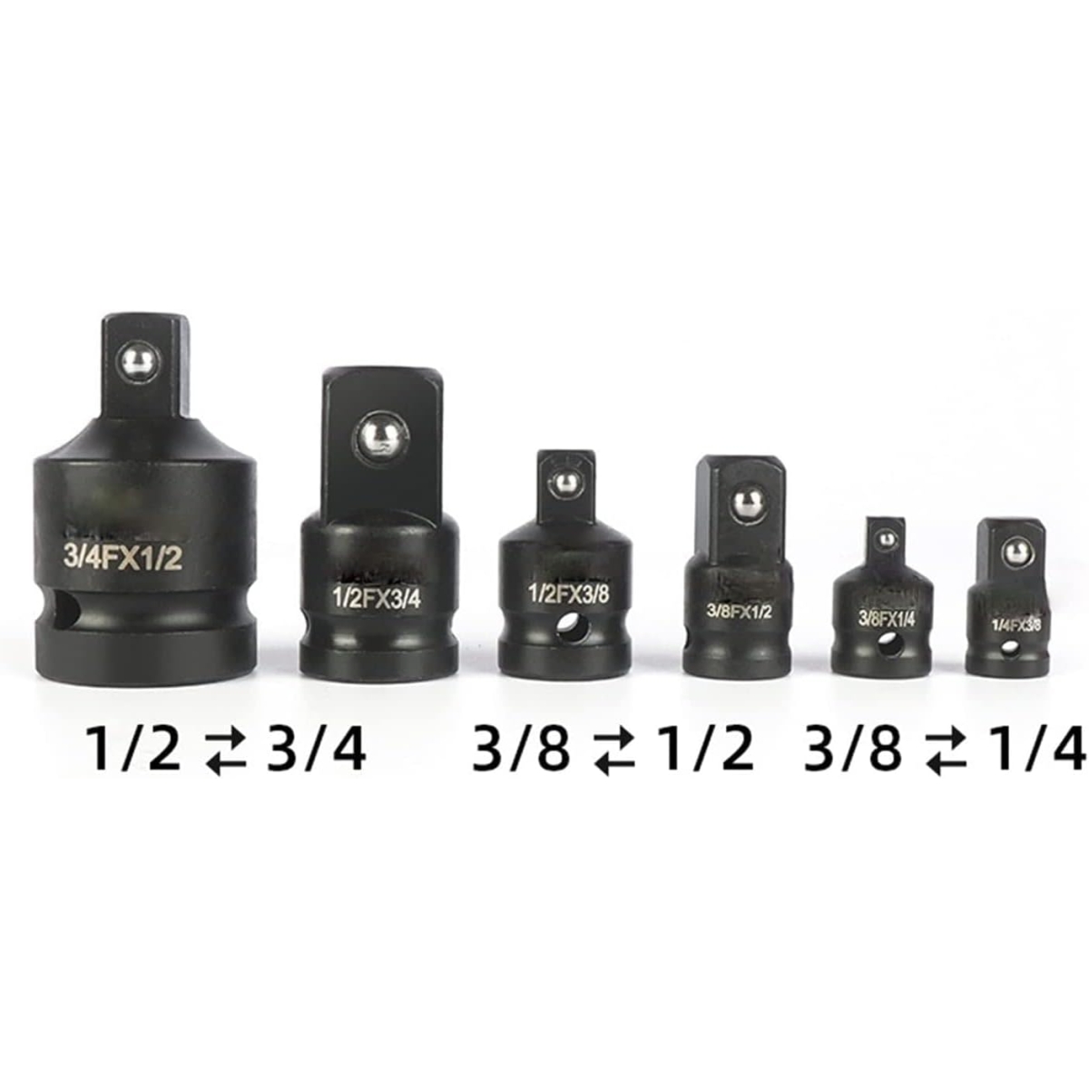 Σετ Αντάπτορες για Καρυδάκια 1/4″, 3/8″, 1/2″ & 3/4″ 6 Τεμαχίων - Image 2