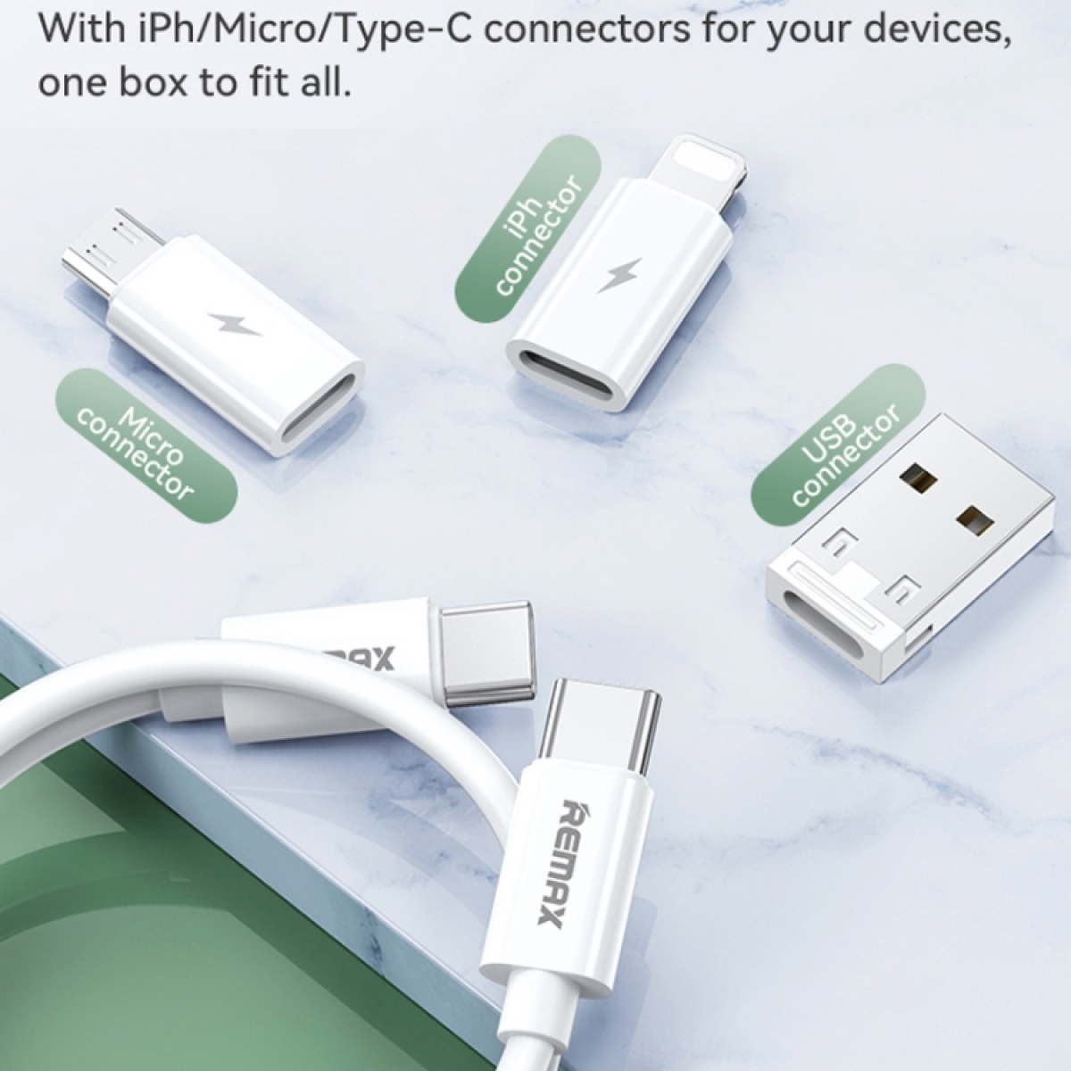 Σετ Καλωδίων Φόρτισης 4 σε 1 USB & Type-C έως 60W Remax RC-C011 - Image 6