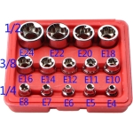 Σετ Καρυδάκια E-Torx E4-E24 1/4″, 3/8″ & 1/2″ 14 Τεμαχίων - Image 3
