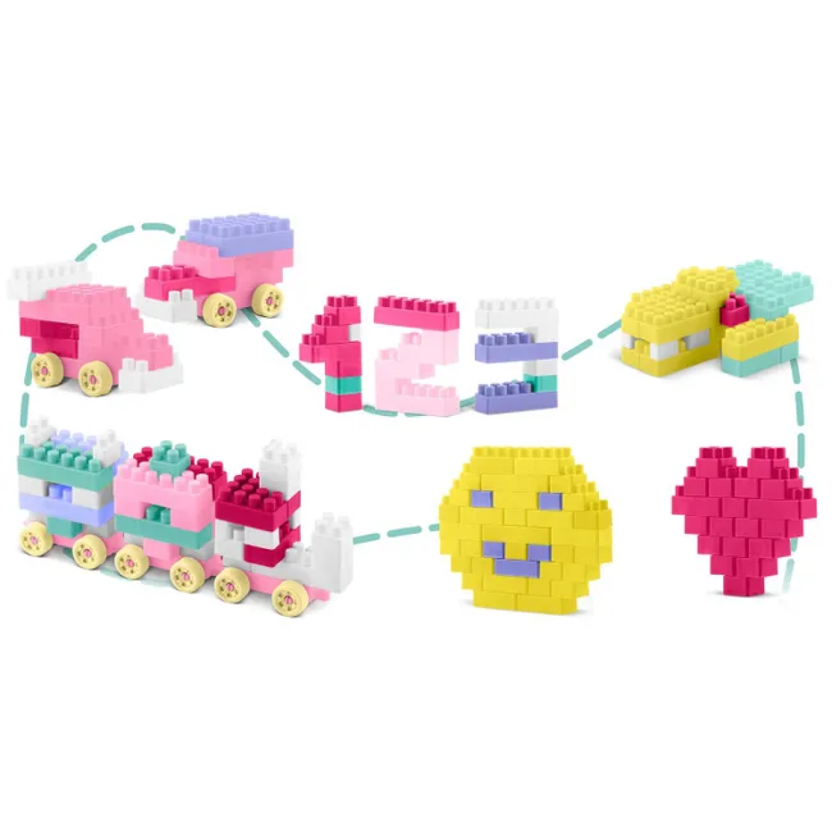 Σετ Κατασκευών με Τουβλάκια και Τρενάκια 240PCS 6678-52B - Image 3