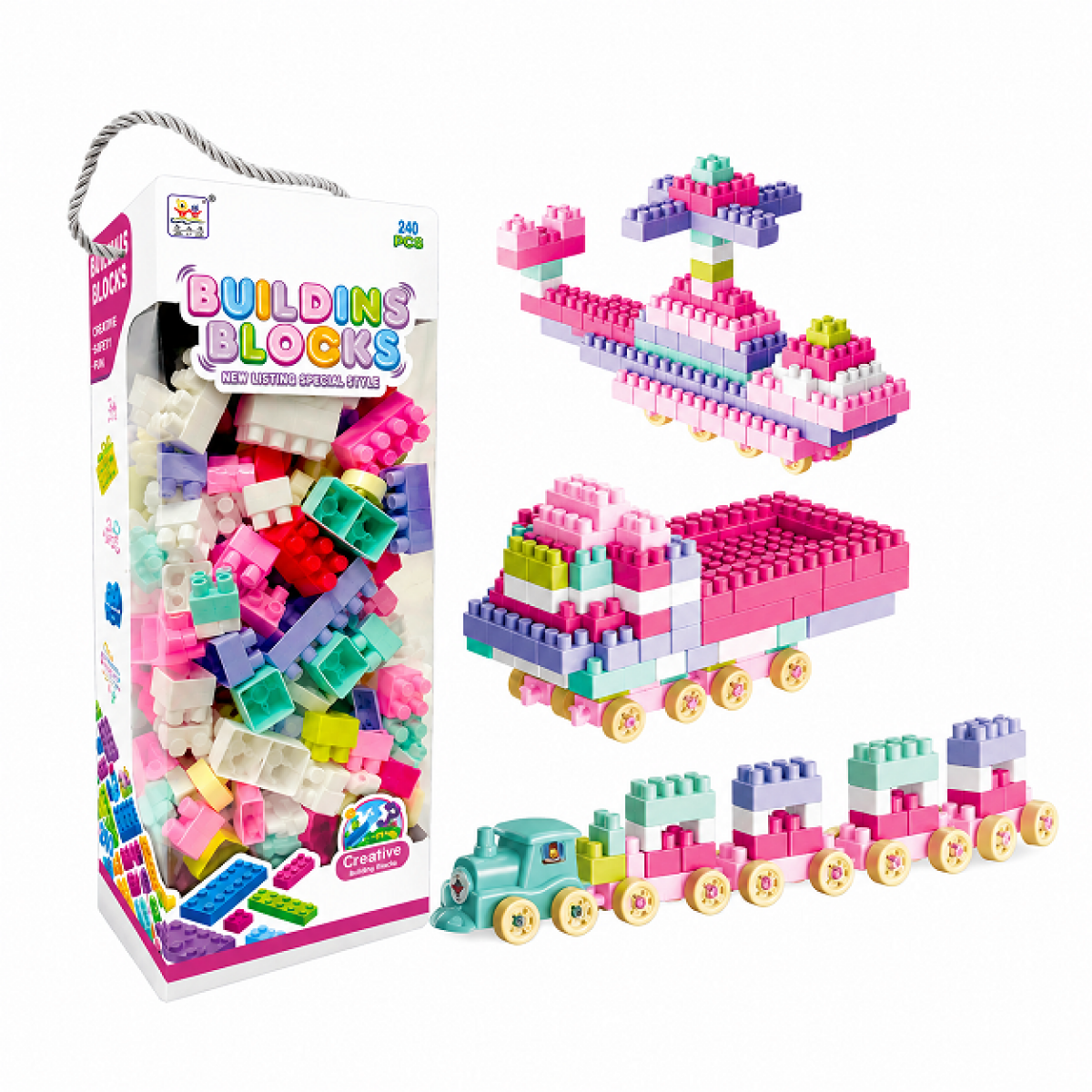 Σετ Κατασκευών με Τουβλάκια και Τρενάκια 240PCS 6678-52B - Image 5