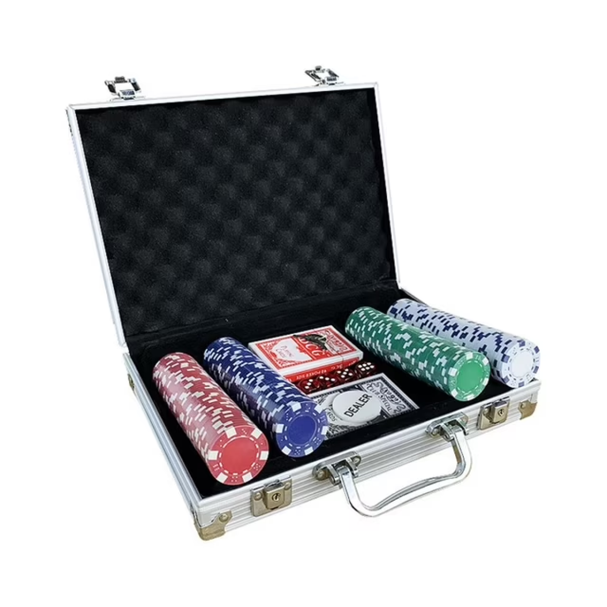 Σετ Poker 200 Τεμαχίων με Αλουμινένια Βαλίτσα, Μάρκες, Τράπουλες & Ζάρια - Image 5