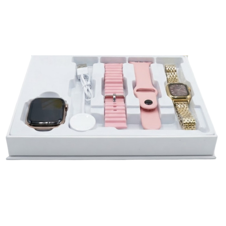 Smartwatch Gift Set με Αναλογικό Ρολόι, 2 Λουράκια και Ασύρματη Φόρτιση Q39 Series 11