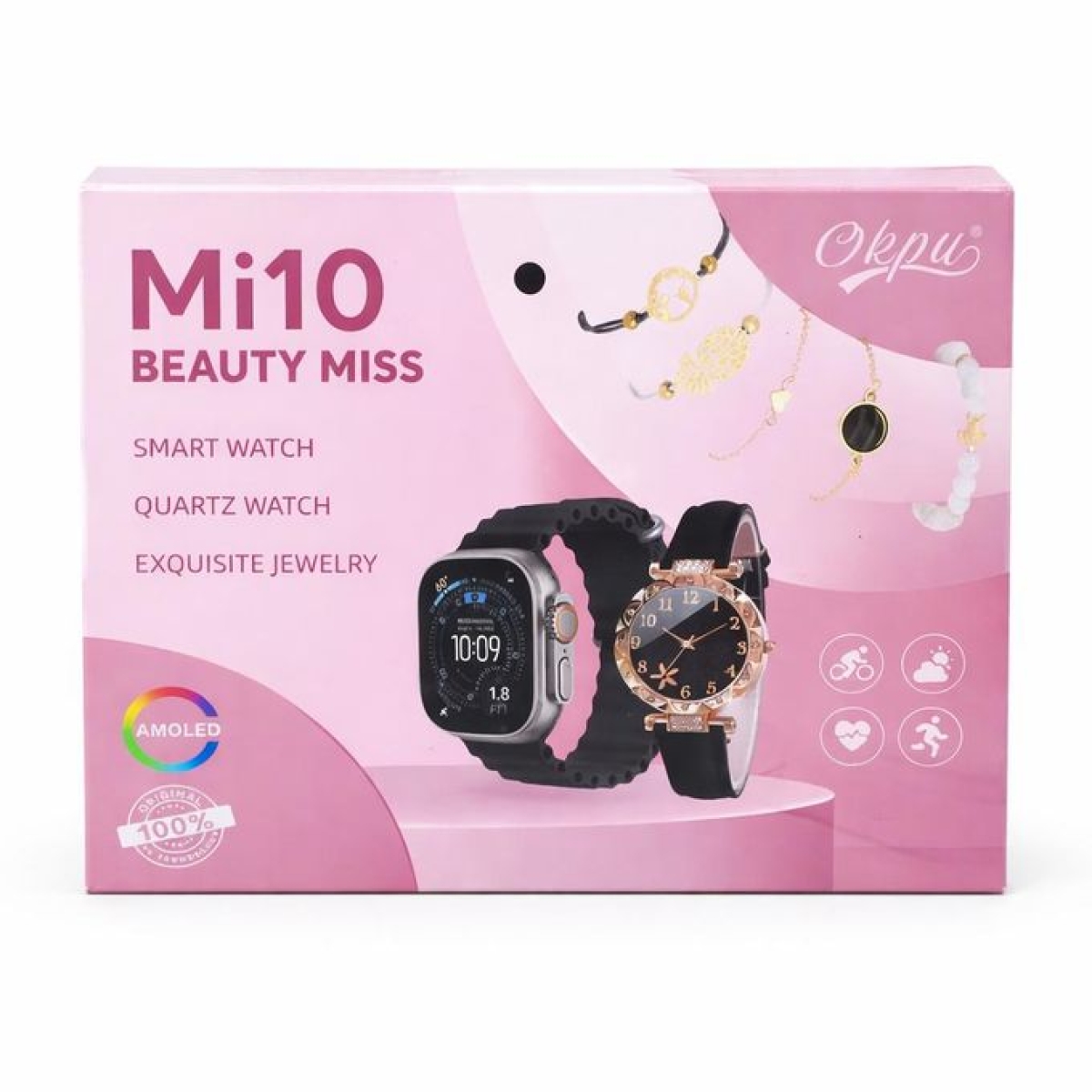 Smartwatch με Αναλογικό Ρολόι & Βραχιόλια Mi10 - Image 2
