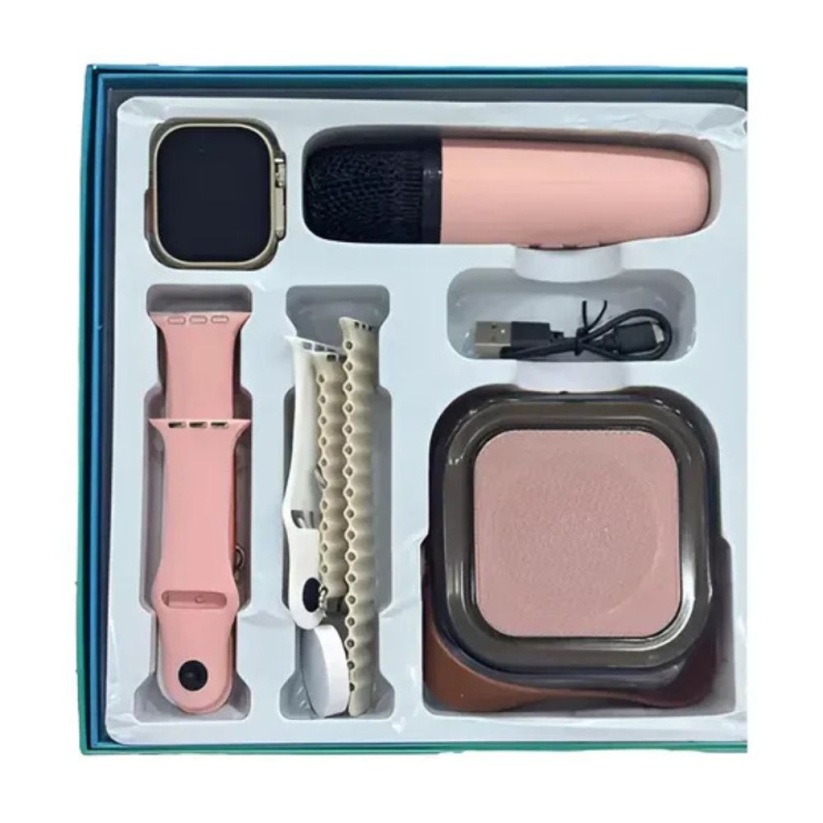 Smartwatch Σετ 7 Σε 1 Με Ηχείο Και Μικρόφωνο Karaoke ZT-40 - Ροζ