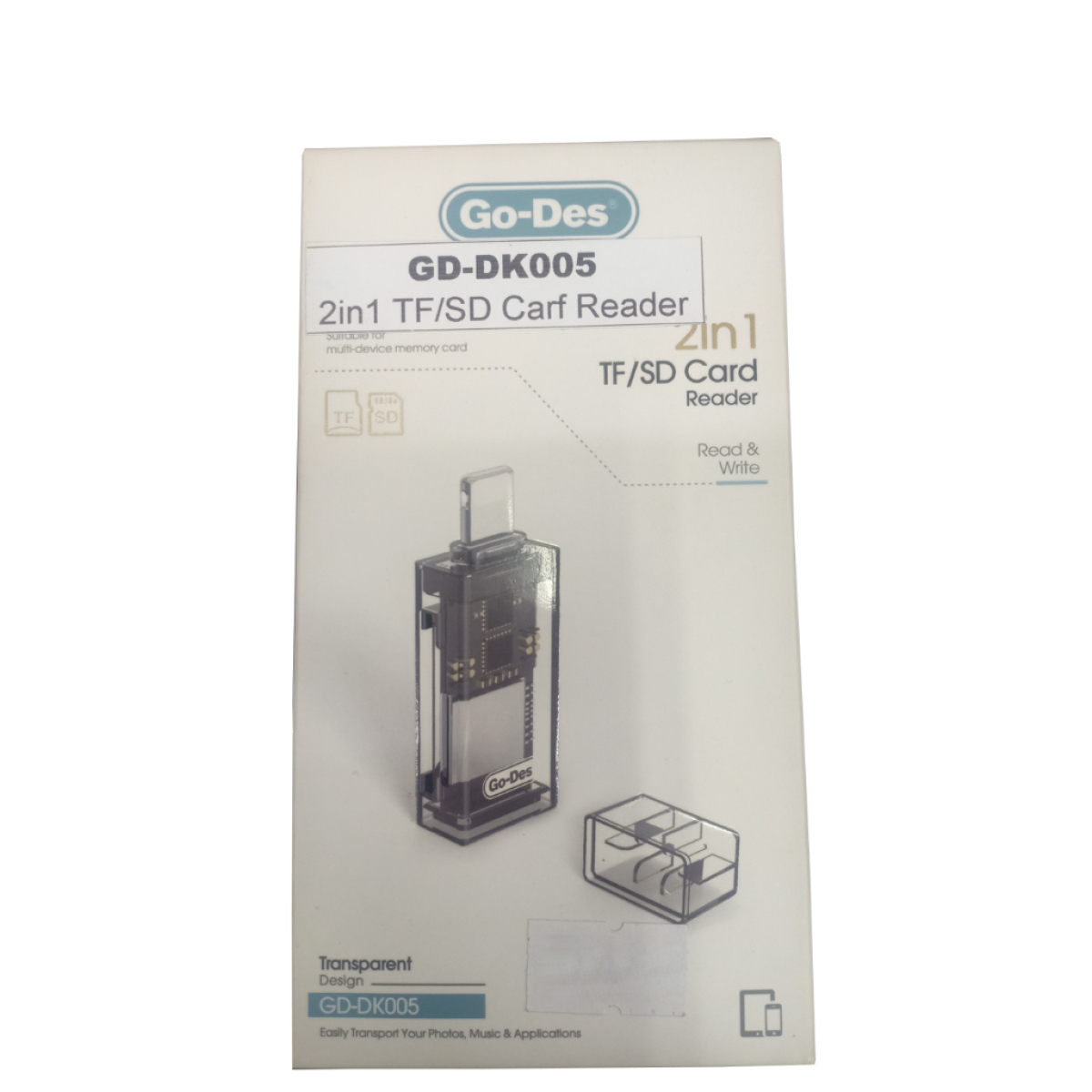 Συσκευή Ανάγνωσης Καρτών SD/TF MicroSD Lightning Go-Des GD-DK005 - Image 2