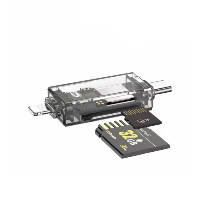 Συσκευή Ανάγνωσης Καρτών SD/TF MicroSD OTG 4 σε 1 Type-C & Lightning Go-Des GD-DK007