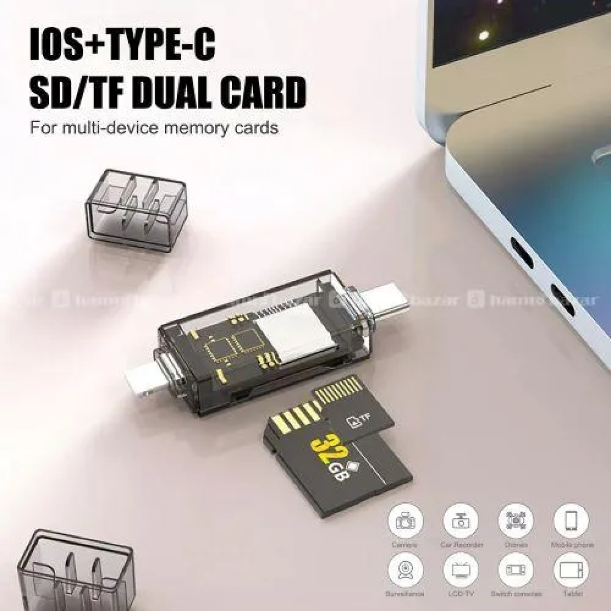 Συσκευή Ανάγνωσης Καρτών SD/TF MicroSD OTG 4 σε 1 Type-C & Lightning Go-Des GD-DK007 - Image 4