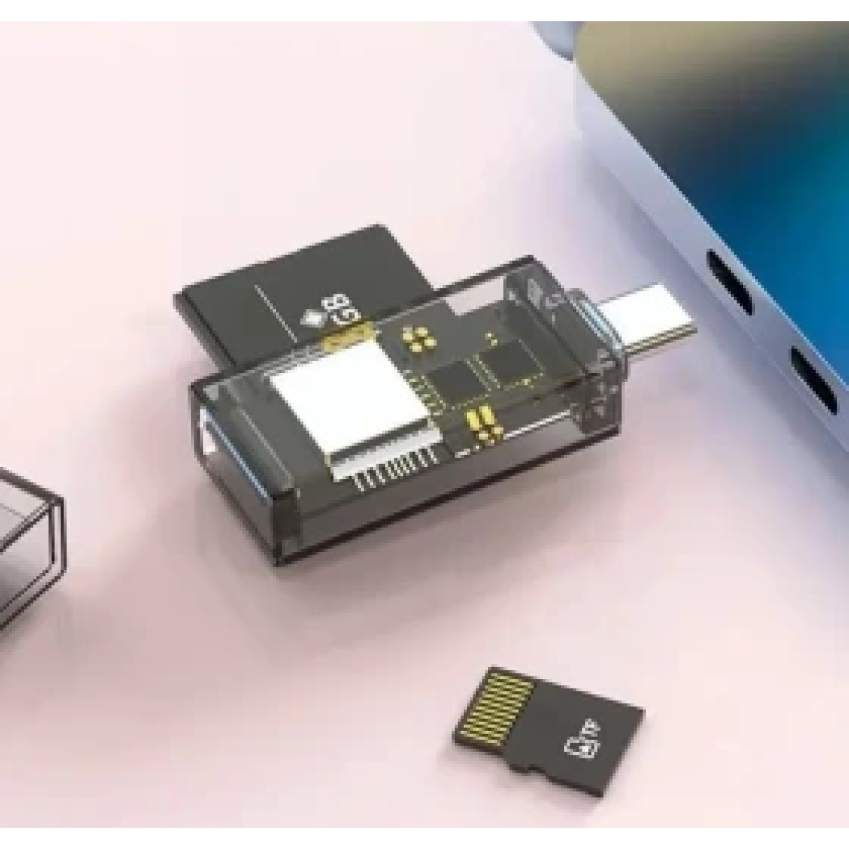 Συσκευή Ανάγνωσης Καρτών SD/TF OTG Type-C & USB Go-Des GD-DK002 - Image 3