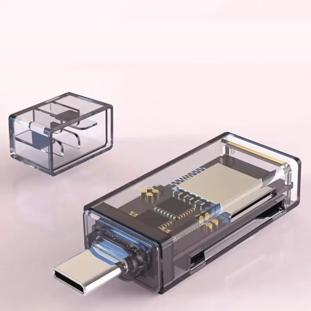Συσκευή Ανάγνωσης Καρτών SD/TF OTG Type-C & USB Go-Des GD-DK002 - Image 4