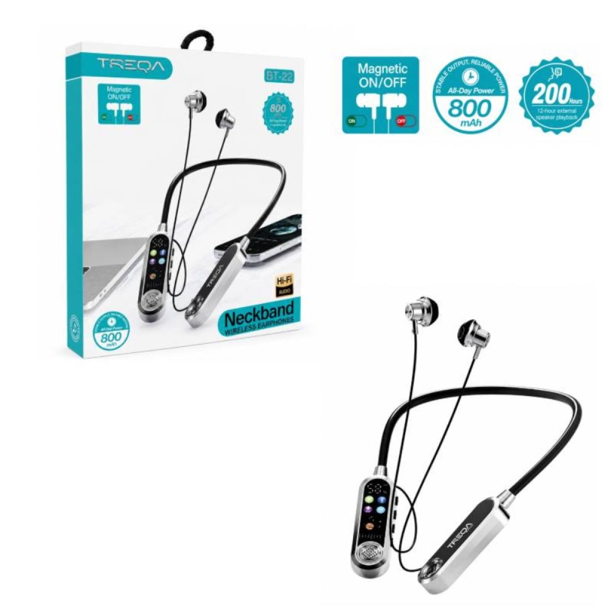 Treqa Ασύρματα Bluetooth Neckband Ακουστικά BT-82