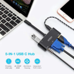 USB-C Hub 5 σε 1 με HDMI 4K, VGA, USB 3.0, Audio & PD 60W Onten OTN-9573S - Image 3