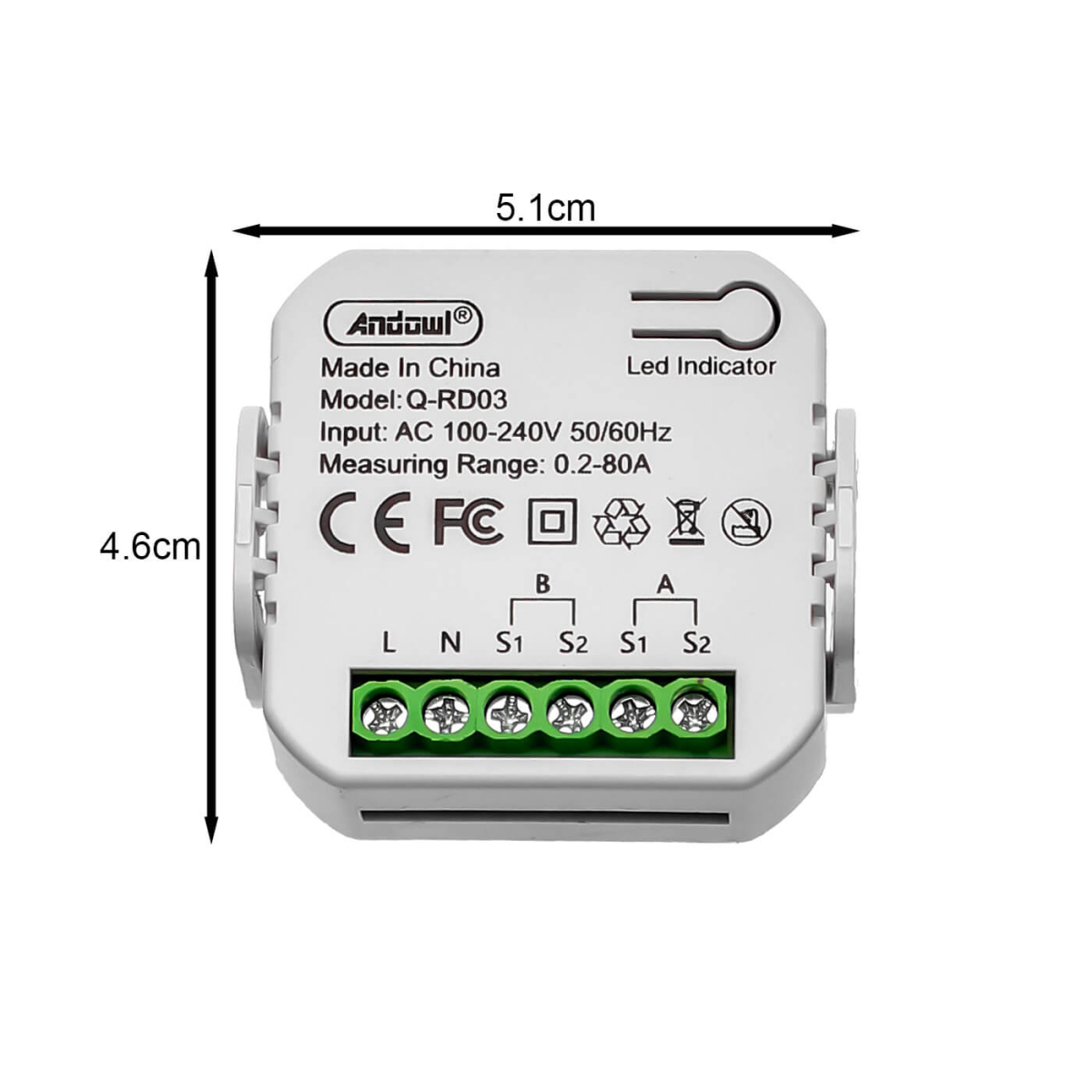 WiFi Μετρητής Κατανάλωσης Ρεύματος 80A με Smart Life & Tuya Andowl Q-RD03 - Image 3