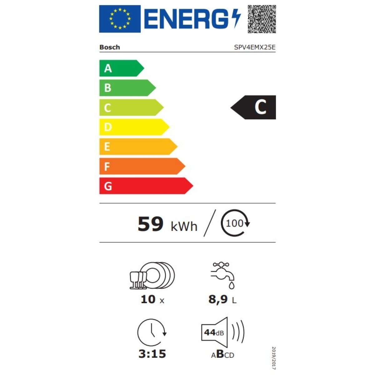 Bosch Πλήρως Εντοιχιζόμενο Πλυντήριο Πιάτων με Wi-Fi για 10 Σερβίτσια Π44.8xY81.5εκ. SPV4EMX25E - Image 2
