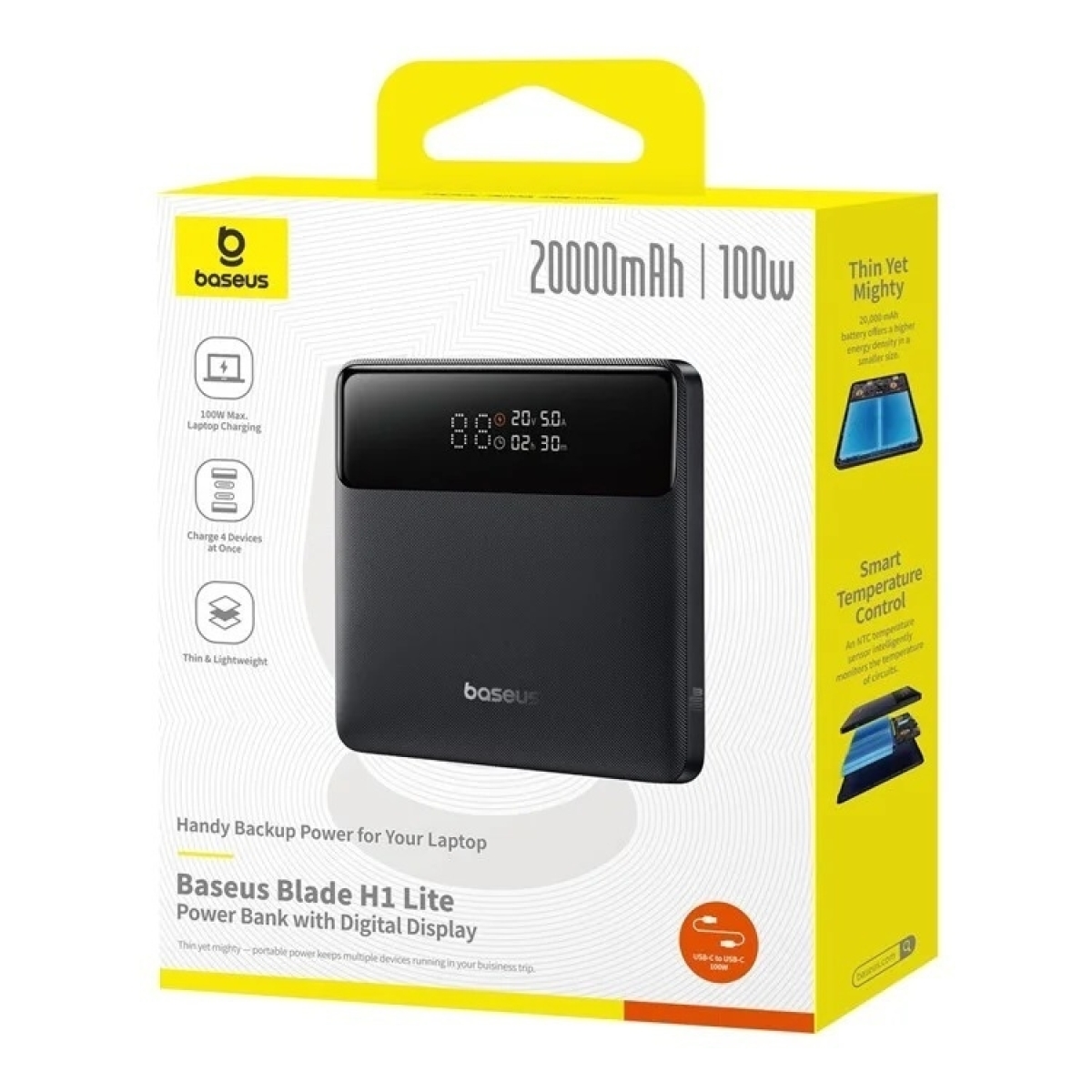 Baseus Blade H1 Lite Powerbank 20000mAh 100W Fast Charge με 2 Θύρες USB-A και 2 Θύρες USB-C - Image 3