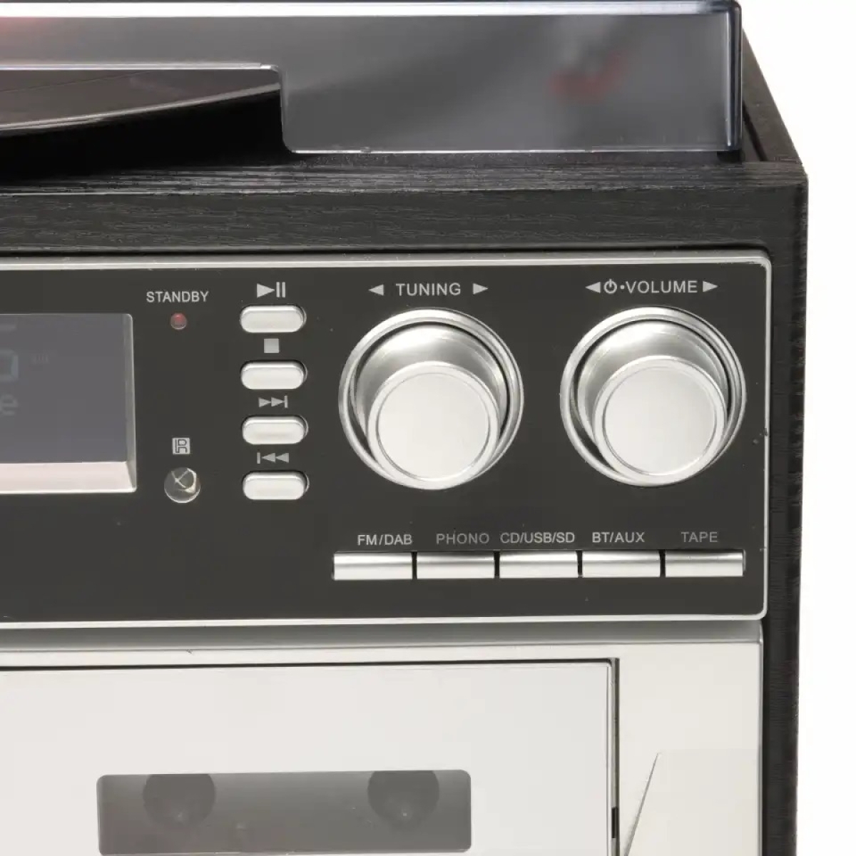 Denver Ηχοσύστημα με Πικάπ, CD Player, Κασετόφωνο Διπλό, DAB+/FM Radio και Ηχεία 2x20W (2x2W RMS) Μαύρο MRD-166 - Image 4