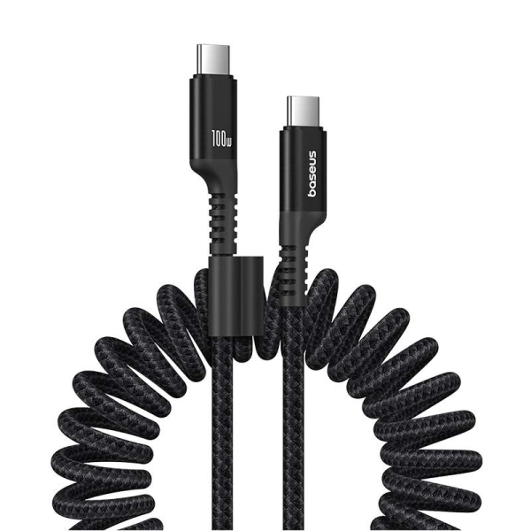 Baseus Charging Spiral USB 2.0 Cable USB-C male - USB-C 100W PD Μαύρο 1m P10320203111-00