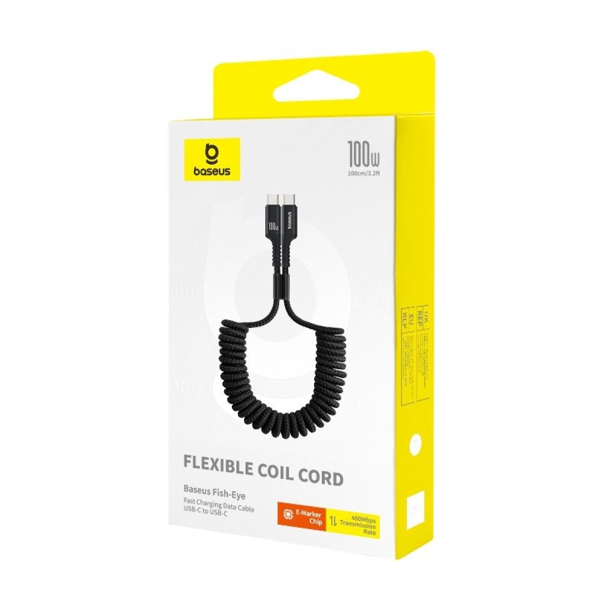 Baseus Charging Spiral USB 2.0 Cable USB-C male - USB-C 100W PD Μαύρο 1m P10320203111-00 - Image 2