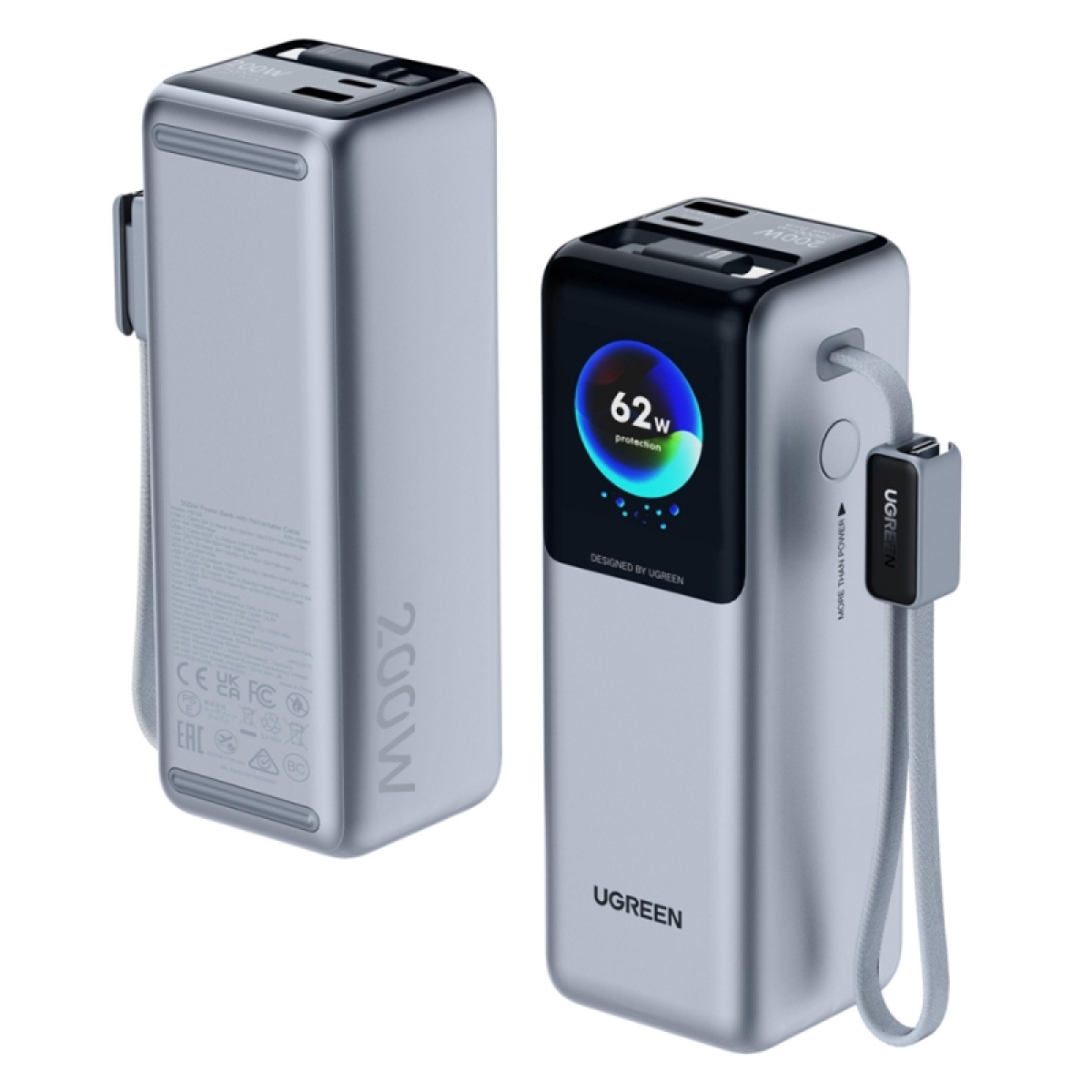 2xUSB-C Ενσωματωμένα Καλώδια