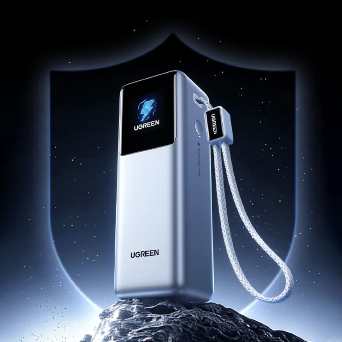 Ugreen Nexode PB728 Power Bank 25000mAh 200W 1xUSB-A, 1xUSB-C, 2xUSB-C Ενσωματωμένα Καλώδια, PD/QC Γκρι - Image 3