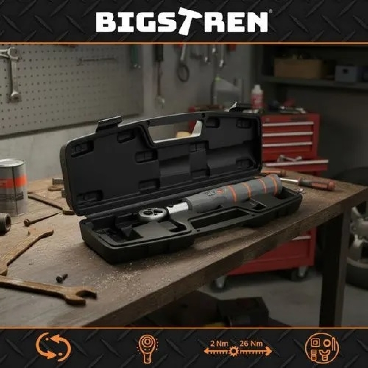 Bigstren Δυναμόκλειδο Καρέ 1/4" Ροπής 2-26 Nm 00027087 - Image 3