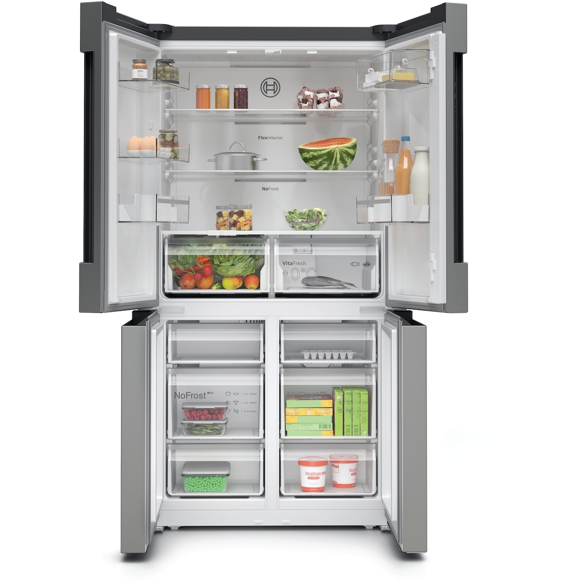 Bosch Ψυγείο Ντουλάπα 605lt Total NoFrost Υ183xΠ91xΒ73.1εκ. Brushed Steel Anti-Fingerprint KFN96VPEA - Image 3