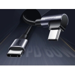 Ugreen US255 Καλώδιο Angle (90°) / Braided USB 2.0 USB-C male - USB-C 60W PD Μαύρο 2m 50125 - Image 2