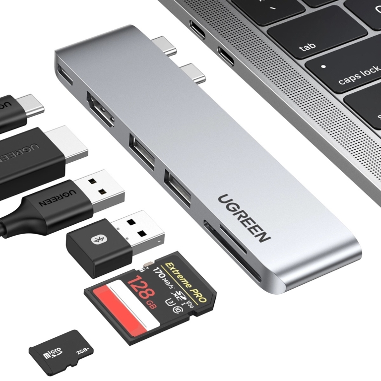 Ugreen HUB CM380 2xUSB C - HDMI/2xUSB 3.0/SD TF/USB C PD - Γκρι