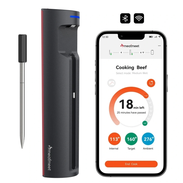 Meatmeet Pro Smart Ψηφιακό Θερμόμετρο Φούρνου με Bluetooth/WiFi app για grill