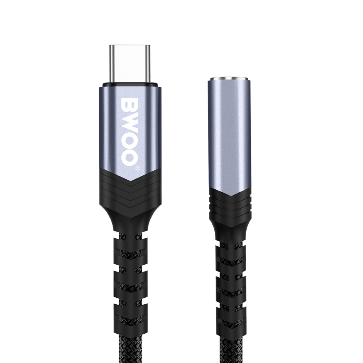 BWOO Αντάπτορας AUX 3.5mm - USB-C Ασημί/Μαύρο BZ47 - Image 2