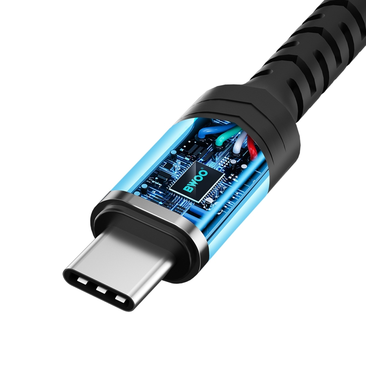BWOO Αντάπτορας AUX 3.5mm - USB-C Ασημί/Μαύρο BZ47 - Image 4
