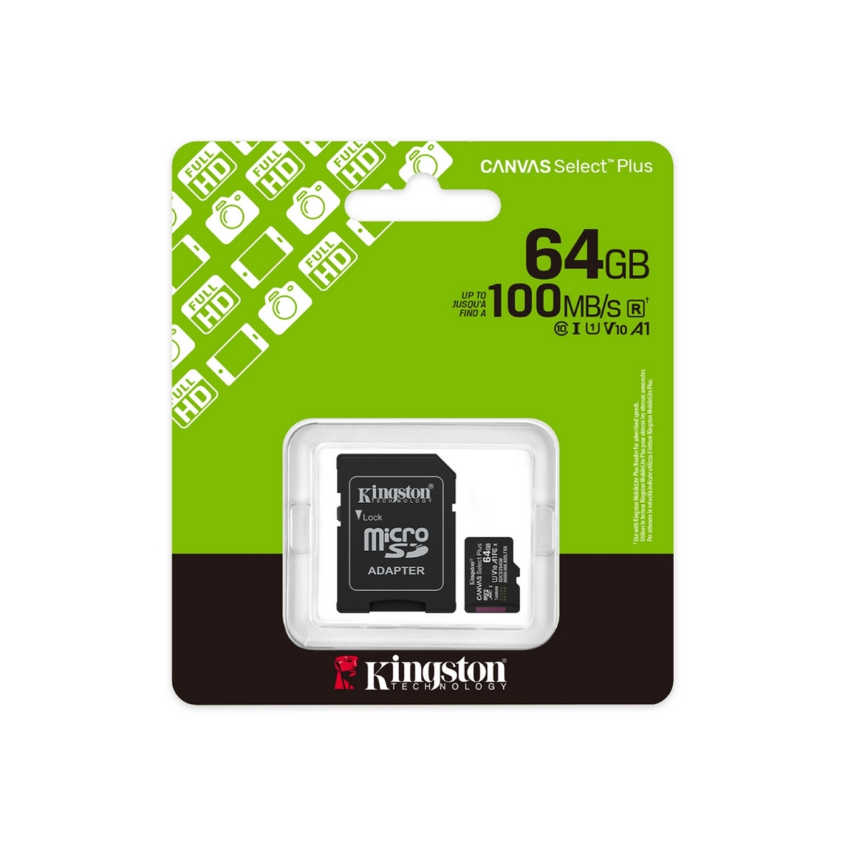 Kingston Κάρτα Μνήμης microSD 64GB Canvas Select+ G3 100MB/s με αντάπτορα SDCS3/64GB - Image 4