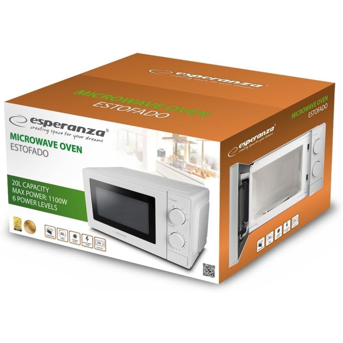 Esperanza ESTOFADO Φούρνος Μικροκυμάτων 20 L 700 W Λευκός - Image 4