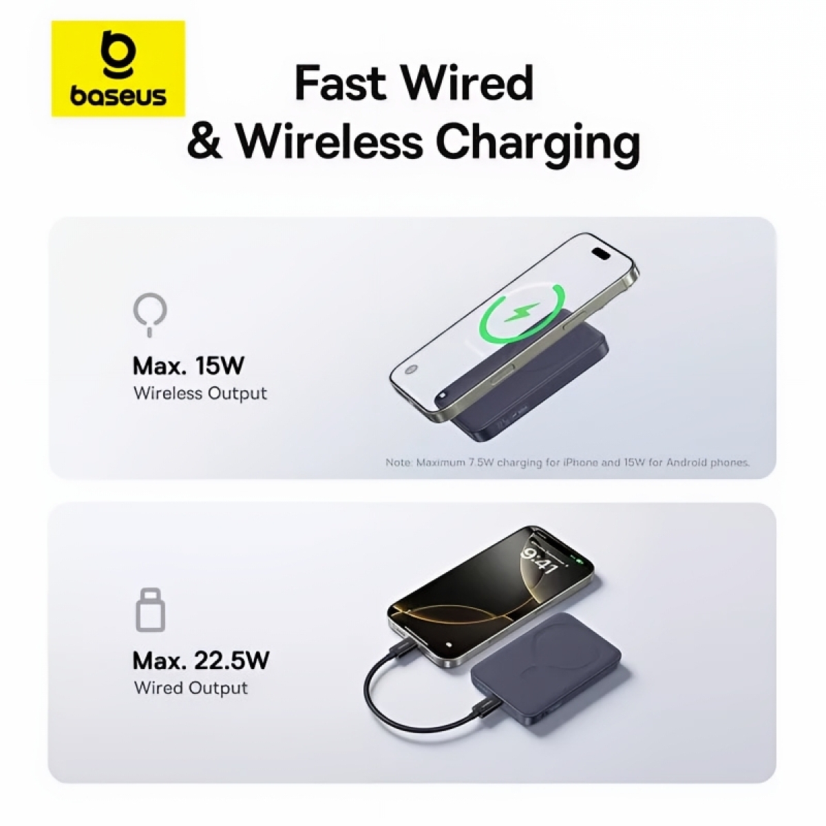 Baseus EnerFill FM11 MagSafe Powerbank 10000mAh 22.5W με Θύρα USB-C Power Delivery / Quick Charge Γκρι - Image 3