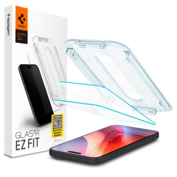 Spigen GLAS.tR EZ Fit Sensor Protected 2.5D Full Glue Tempered Glass 2τμχ (iPhone 16 Pro Max)