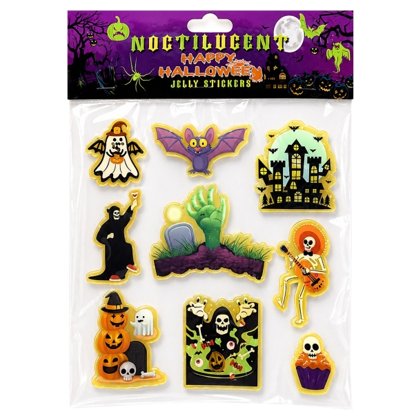 Αυτοκόλλητα 3D Φωσφοριζέ Halloween σετ=9 τεμ 24x20cm Carnavalista 232780 - 1 τμχ