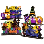 Επιτραπέζιο Ξύλινο Διακοσμητικό Halloween Παραστάσεις 18x15cm Carnavalista 232840 - 1 τμχ