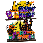 Επιτραπέζιο Ξύλινο Διακοσμητικό Halloween Παραστάσεις 18x15cm Carnavalista 232840 - 1 τμχ - Image 2