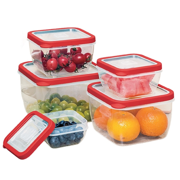 Δοχεία Τροφίμων Πλαστικά σετ=5τεμ 2880ml /1890ml /1150ml /630ml /330ml Homie 1011197 - 1 τμχ