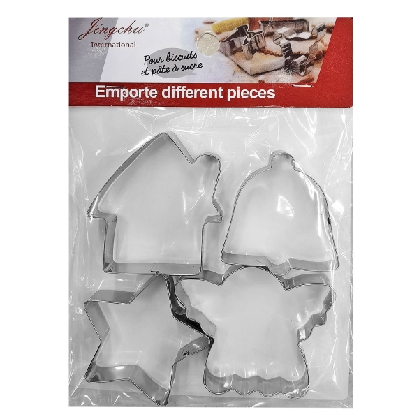 Κουπ πατ Μεταλλικά σετ=4 Φιγούρες Xmas 19x14cm (φιγούρα ~6-7cm) Xmasfest 1133818 - 1 τμχ