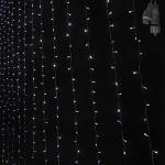 100 Λαμπάκια LED Λευκό Ψυχρό Κουρτίνα με Επέκταση & Προγράμματα IP44 90x80cm (δεν Περιέχεται ο Μετασχηματιστής) Xmasfest 1133887 - 1 τμχ