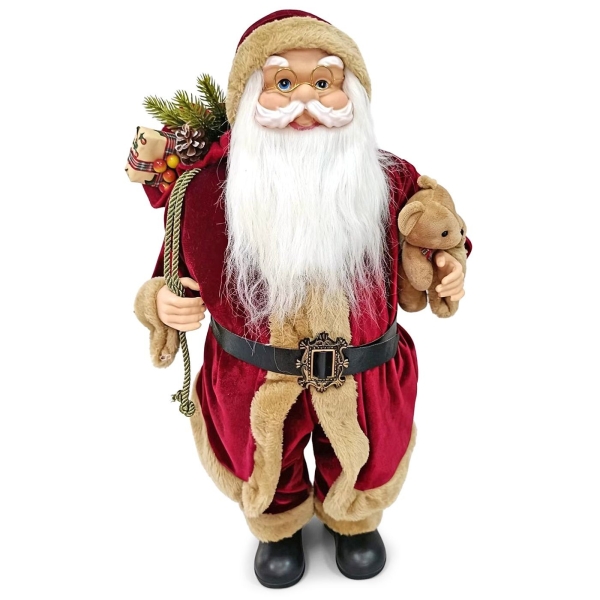 Άγιος Βασίλης Αληθοφανής με Αρκουδάκι 60cm Xmasfest 1134095 - 1 τμχ