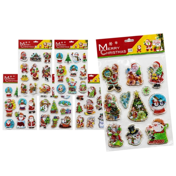 Αυτοκόλλητα Gelly Xmas Σχέδια σετ=10 τεμ 29x18cm Xmasfest 1134150 - 1 τμχ