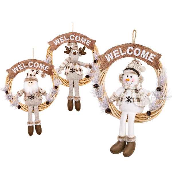 Στεφάνι από Κλαδιά με Φιγούρα Xmas 41 x ø30cm Xmasfest 1134224 - 1 τμχ
