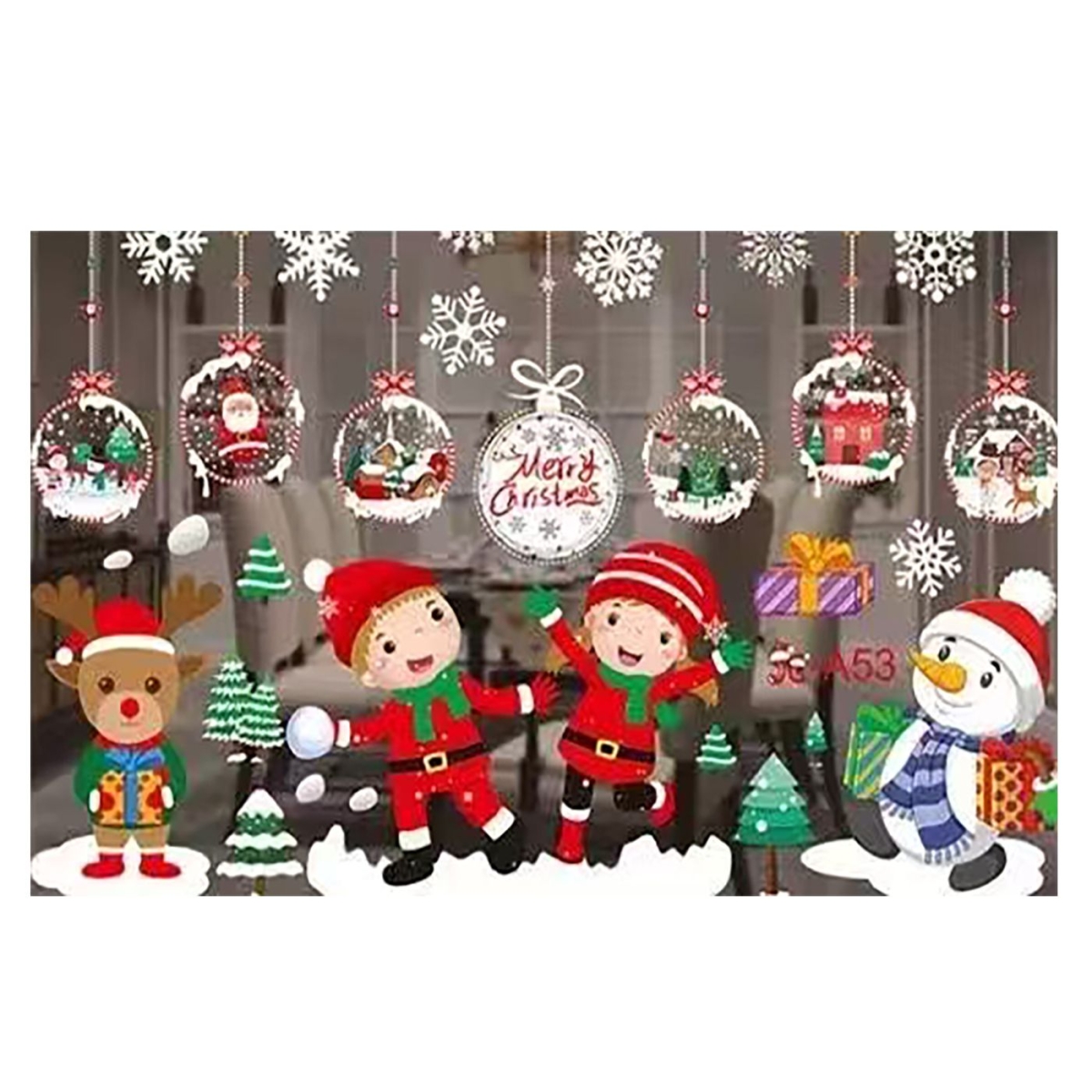 Αυτοκόλλητο Ρολό Βιτρίνας Λευκά Σχέδια 70x50cm Xmasfest 1134232 - 1 τμχ - Image 2