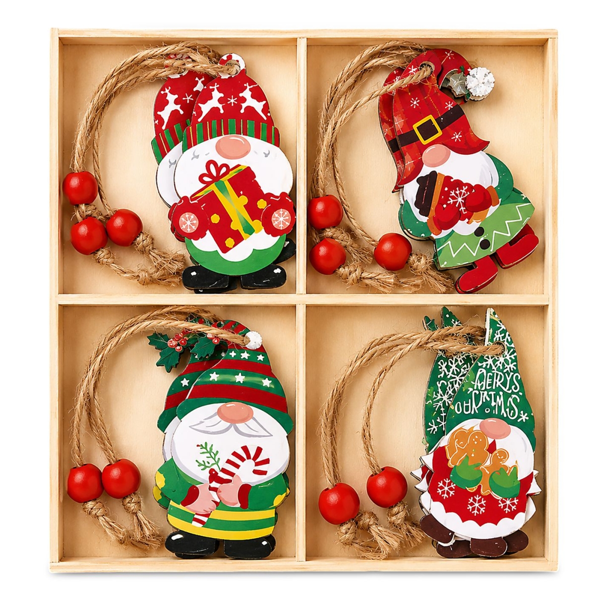 Στολίδια Ξύλινα σετ=12τεμ Σύνολο=14x14cm Τεμ=6cm Xmasfest 1134240 - 1 τμχ - Image 2
